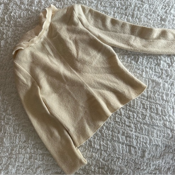 Geisswein Cream Ruffle Wool Blend Sweater Medium - Picture 12 of 12